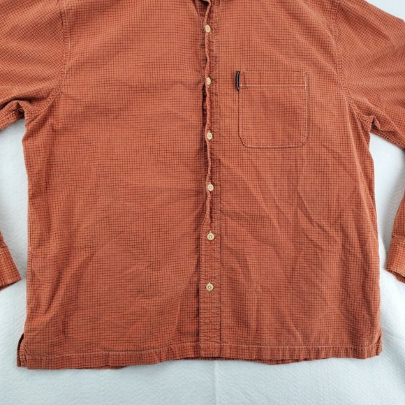 Abercrombie and Fitch Shirt Men's Casual Long Sleeve Button Up Check Orange XL - Picture 3 of 12